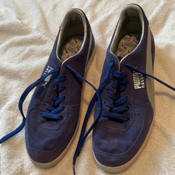 Vintage Puma Classic Blue Suede Sneakers Mens US 13 - Picture 2 of 2